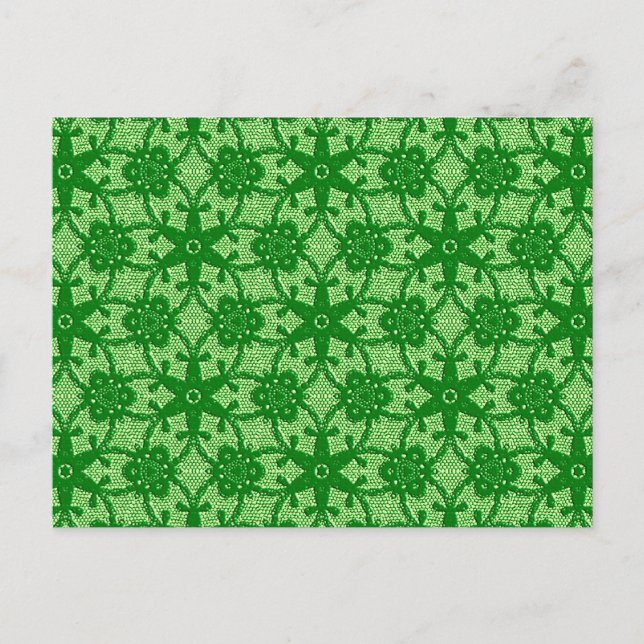 Antique lace - emerald and lime green postcard (Front)