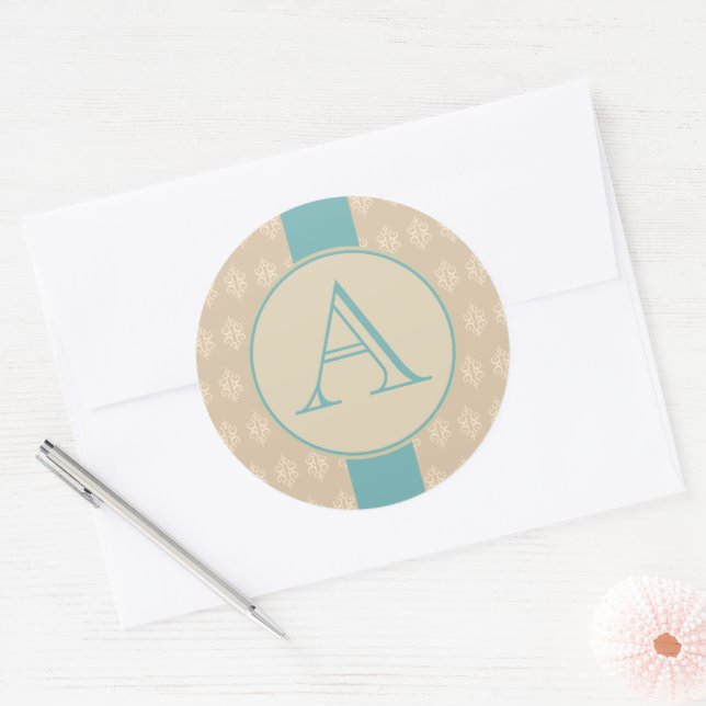 Antique Lace Monogram Stickers (Envelope)