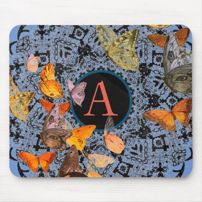 ANTIQUE LACE PATTERN MOUSE PAD CUSTOM INITIAL (Front)