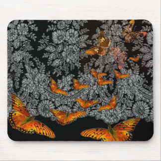 ANTIQUE LACE PATTERN WITH BUTTERFLIES MOUSE PADS