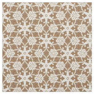 Antique lace print - cream and brown fabric