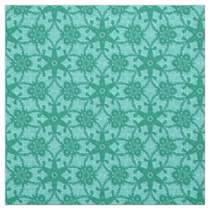 Antique lace print - turquoise and aqua fabric