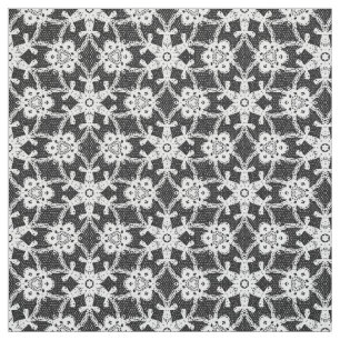Antique lace print - white and black fabric