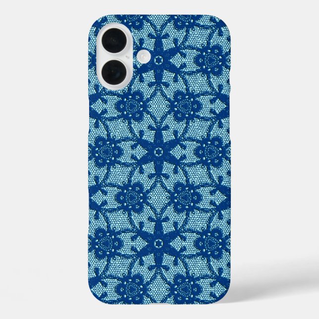 Antique lace - sapphire and pale blue Case-Mate iPhone case (Back)