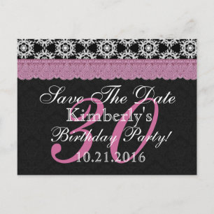 Antique Lace Save the Date Birthday V27 Announcement Postcard
