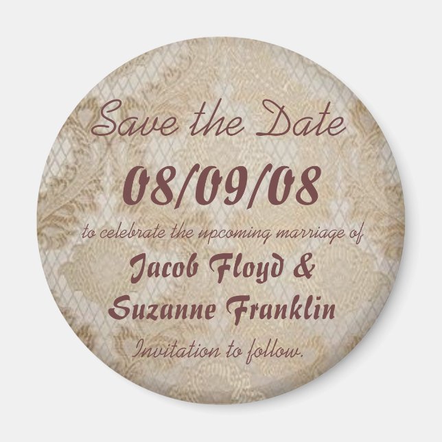 Antique Lace - Save the Date Magnets (Front)