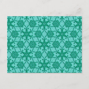 Antique lace - turquoise and aqua postcard