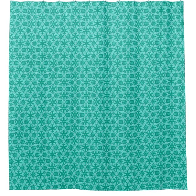 Antique lace - turquoise and aqua shower curtain (Front)