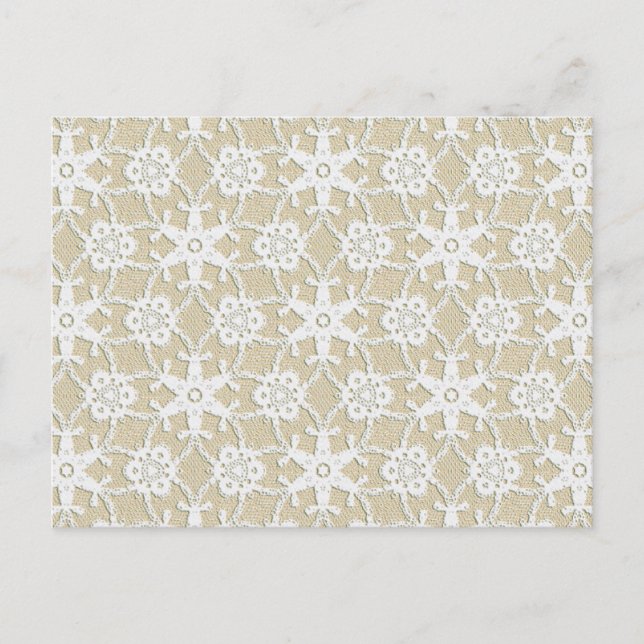 Antique lace - white and beige postcard (Front)