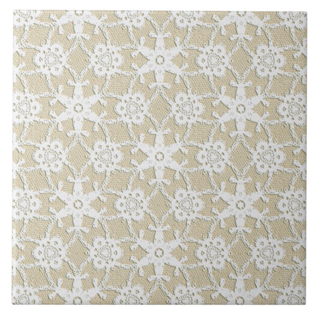 Antique lace - white and beige tile (Front)