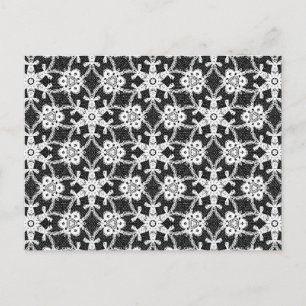 Antique lace - white and black postcard