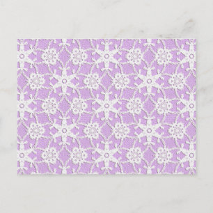Antique lace - white and lavender postcard