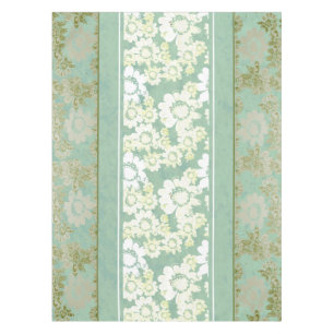 Antique Lace White Sea-green Floral Tablecloth