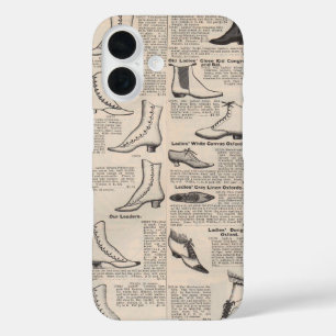 Antique Ladies Shoe Catalogue Page Vintage Print iPhone 16 Case