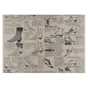 Antique Ladies Shoe Catalogue Page Vintage Print Cutting Board