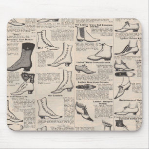 Antique Ladies Shoe Catalogue Page Vintage Print Mouse Mat