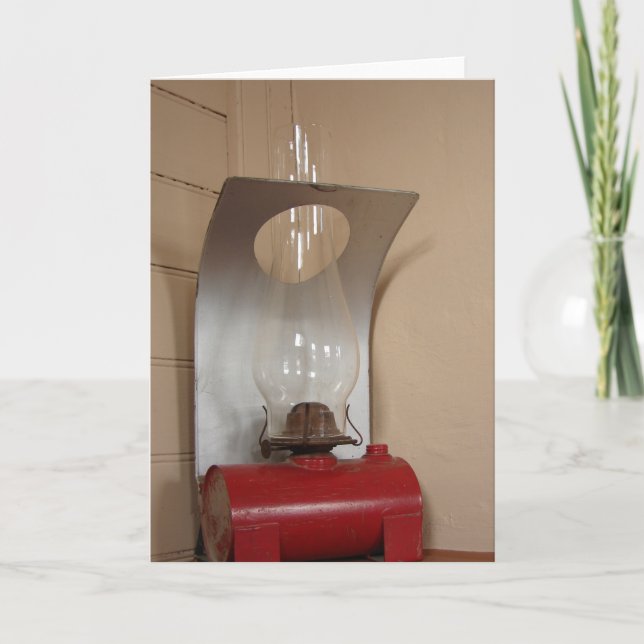 Antique Lantern in the Train Depot Card (Front)