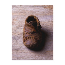 Antique Leather Baby Shoe, Handmade History