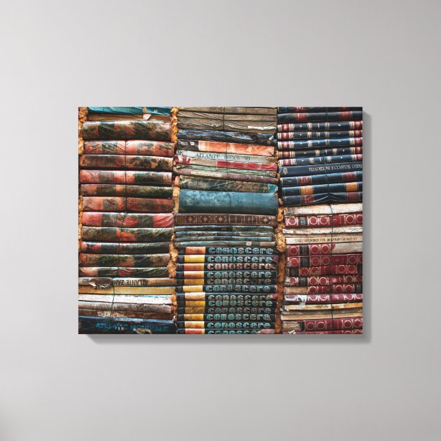 ANTIQUE LEATHER-BOUND BOOKS CANVAS PRINT (Front)
