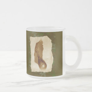 Antique Leather Powder Flask Frosted Glass Coffee Mug