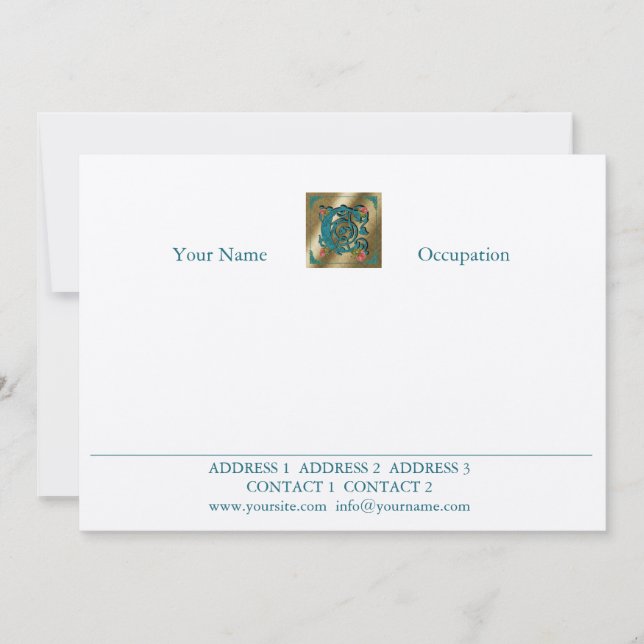 Antique Letter C - Correspondence Card (Front)
