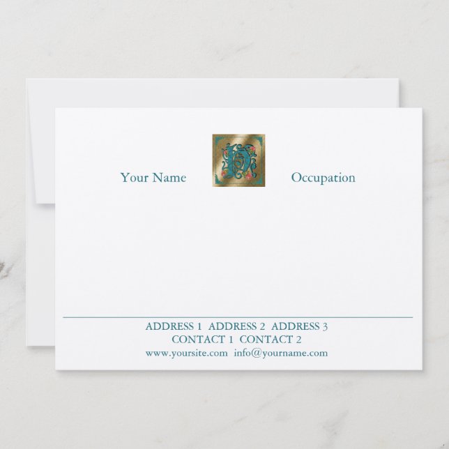 Antique Letter H - Correspondence Card (Front)