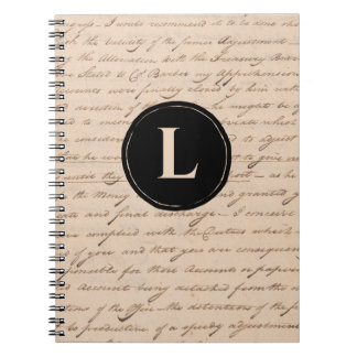 Antique Letter Monogram Writer's Old Calligraphy Notebook