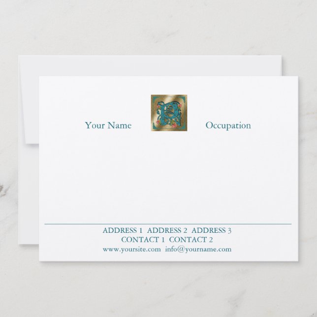 Antique Letter P - Correspondence Card (Front)