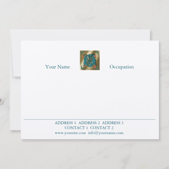 Antique Letter Q - Correspondence Card (Front)