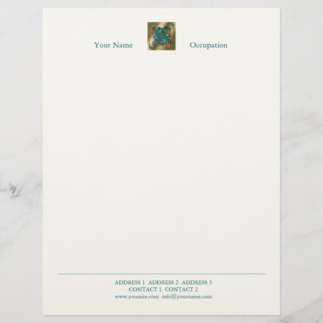Antique Letter S - Letterhead Template (Front)
