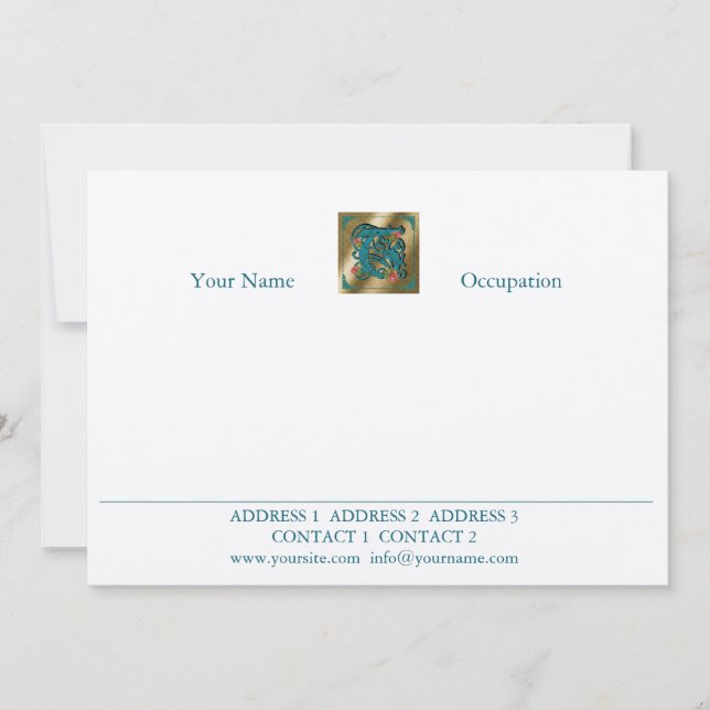 Antique Letter T - Correspondence Card (Front)