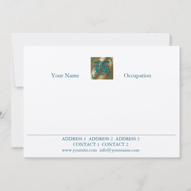 Antique Letter U - Correspondence Card (Front)