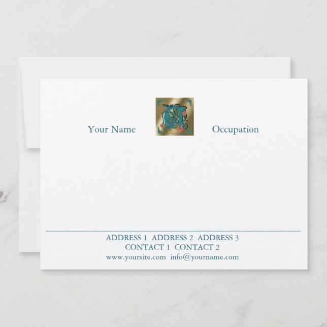 Antique Letter V - Correspondence Card (Front)