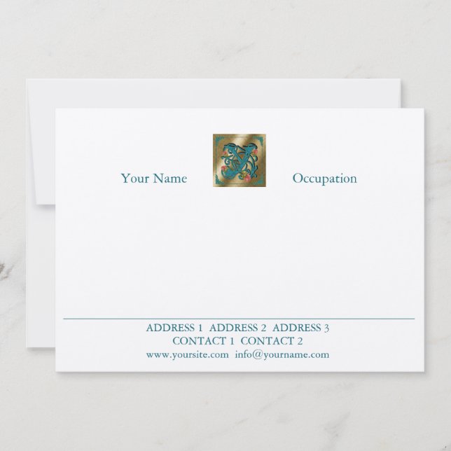 Antique Letter Y - Correspondence Card (Front)