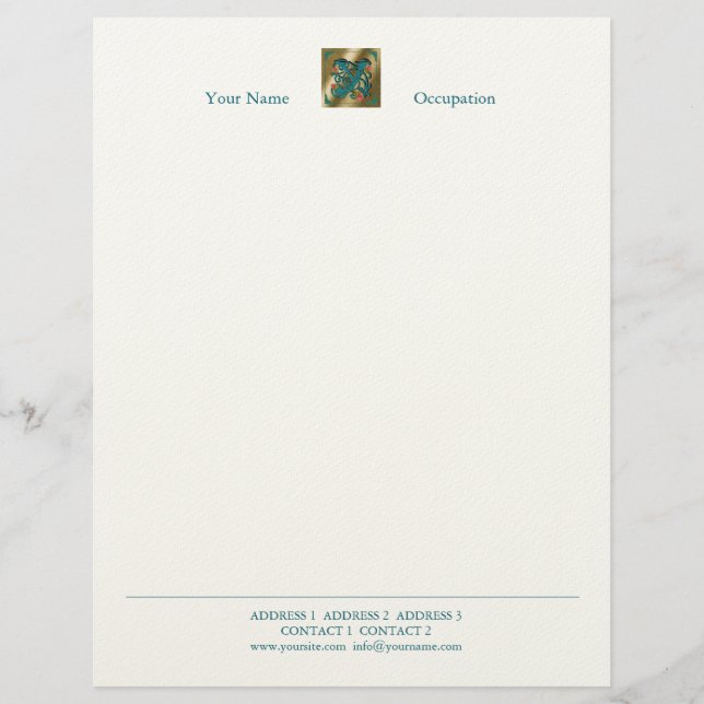 Antique Letter Y - Letterhead Design (Front)