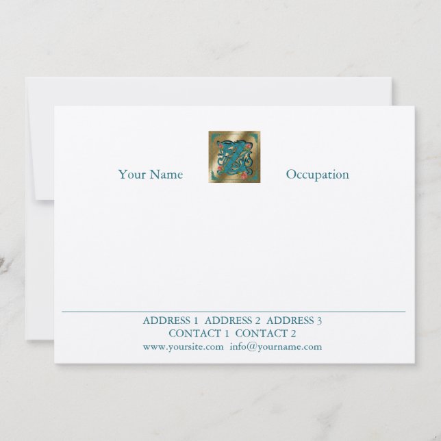 Antique Letter Z - Correspondence Card (Front)
