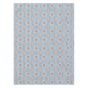 Antique Lettering Vintage Roses Toile Bows Tablecloth