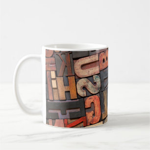 antique letterpress ing blocks with color ink pati coffee mug