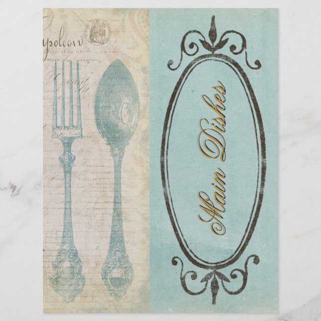 Antique Letters Recipe Dividers (Front)