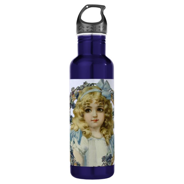 Antique Little Girl Child Portrait Beautiful 710 Ml Water Bottle (Front)