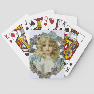 Antique Little Girl Child Portrait Beautiful Playing Cards