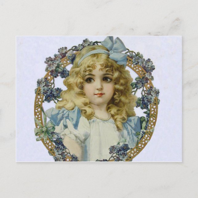 Antique Little Girl Child Portrait Beautiful Postcard (Front)