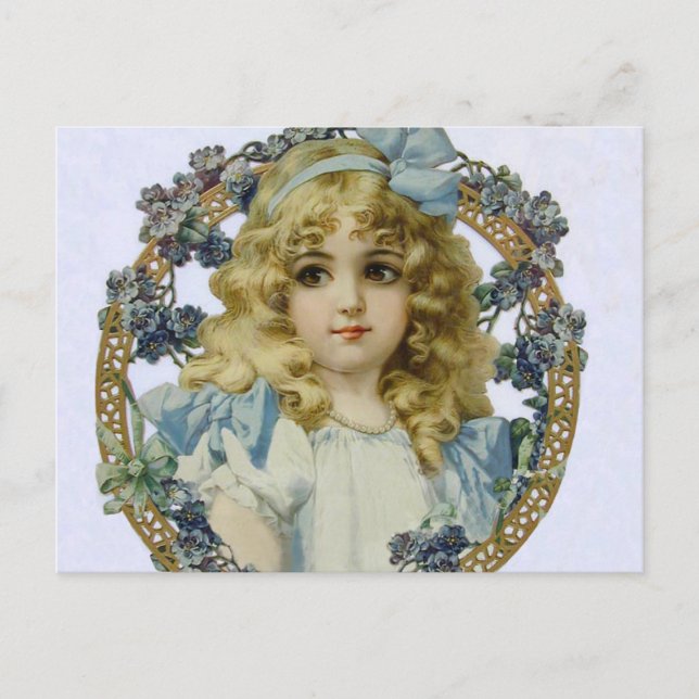 Antique Little Girl Child Portrait Beautiful Postcard (Front)