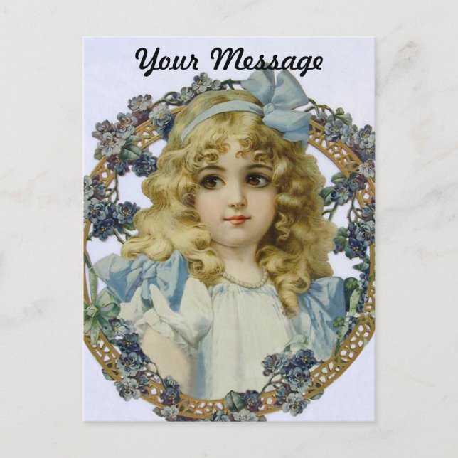 Antique Little Girl Child Portrait Beautiful Postcard (Front)