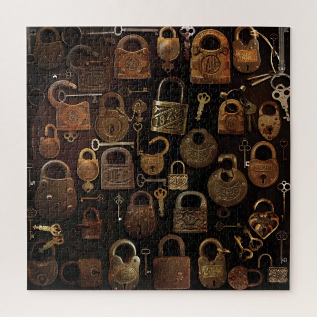 Antique Locks Vintage Challenging Adult Jigsaw Puzzle (Vertical)