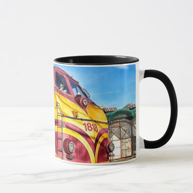 Antique Locomotive Steam Engine Train Coffee Cup (Right)