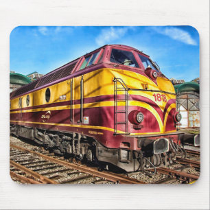 Antique Locomotive Steam Engine Train Mousepad