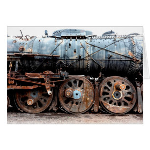 Antique Locomotive Train Blank Card
