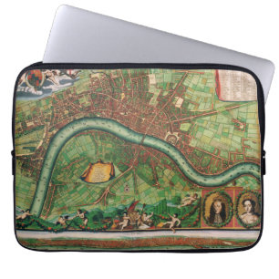 Antique London Street Map by Johannes de Ram, 1689 Laptop Sleeve