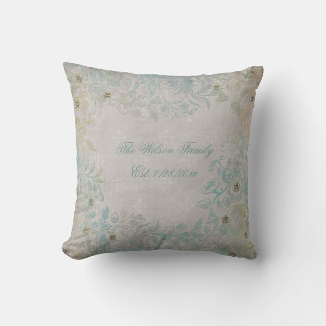 Antique Look Floral Family Cushion (Front)